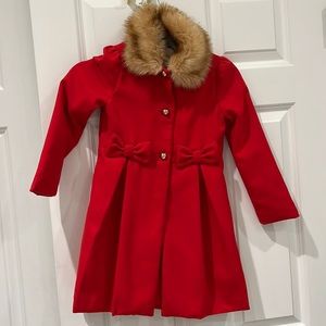 Janie and Jack red winter coat, size 5/6